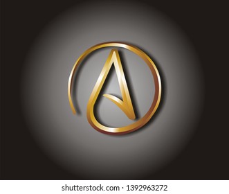 Logo Gold Black Background 3d Letter Stock Illustration 1392963272 ...