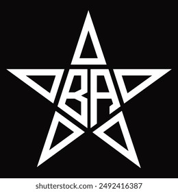 Logo monogram with star shape on black background design template