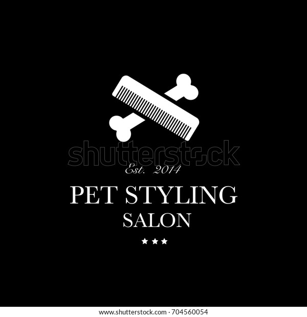 Logo Pet Hair Salon Styling Grooming Stock Illustration 704560054
