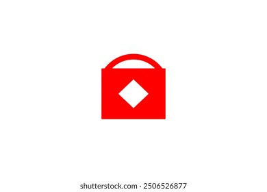 The logo is a red bag with a white diamond in the center. It represents the idea of luxury and exclusivity. The bag symbolizes wealth and status, while the diamond represents value and prestige.  - Powered by Shutterstock