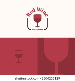 Logo Red Glass Of Wine Company Brown Fancy - Powered by Shutterstock