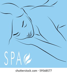 Logo Spa Woman Lying Down Massage Stock Illustration 59568577 ...