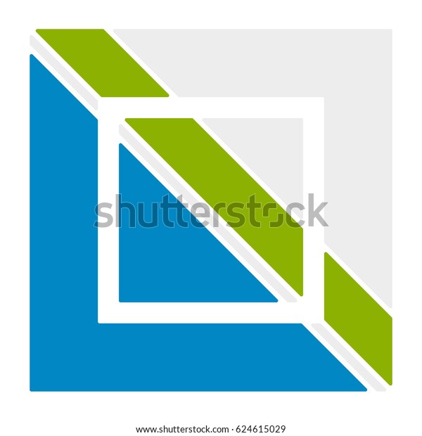 Logo template with interlocking, divided square.\
Abstract geometric\
logo.