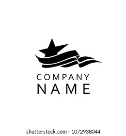 Logo, Template, Your Company Name Here, Star, Flag, Ribbon