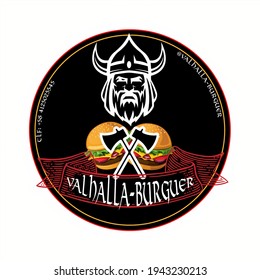 Logo Of Viking Burger Joint Named Valhalla Burguer