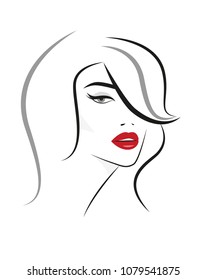 Logo Woman Long Hair Stock Illustration 1080409310 | Shutterstock