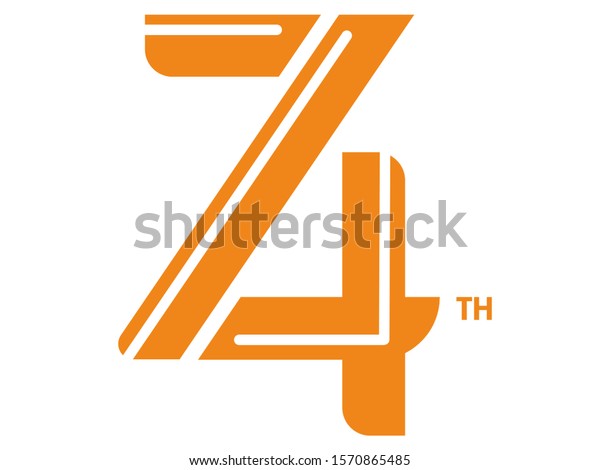 logos design number 74th\
orange