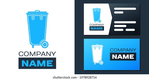 Logotype Trash Can Icon Isolated On White Background. Garbage Bin Sign. Recycle Basket Icon. Office Trash Icon. Logo Design Template Element.