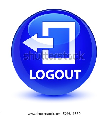 Logout glassy blue round button