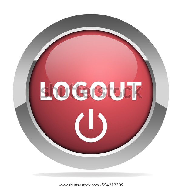 Logout Icon Internet Button 3d Illustration Stock Illustration 554212309