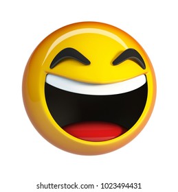 LoL Emoji Laughing Face Emoticon Isolated On White Background 3d Rendering LoL Emoji Laughing Face Emoticon Isolated On White Background 3d Rendering