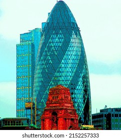 LONDON 06 01 2012: The Modern 30 St Mary Axe. The Building, Called Swiss Re Building Or Informally The Gherkin, Was Damaged In 1992 By A Bomb Placed By The Provisional IRA.