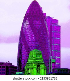 LONDON 06 01 2012: The Modern 30 St Mary Axe. The Building, Called Swiss Re Building Or Informally The Gherkin, Was Damaged In 1992 By A Bomb Placed By The Provisional IRA.