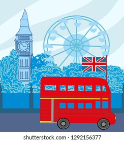 London Street Red Bus Big Ben Stock Illustration 1292156377 | Shutterstock