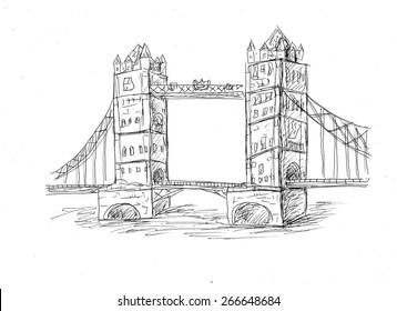 simple london bridge drawing
