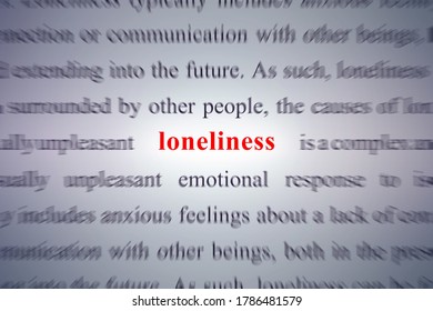 loneliness red word, focus on this keyword