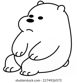 Lonely Bear Cartoon Illustrator Design