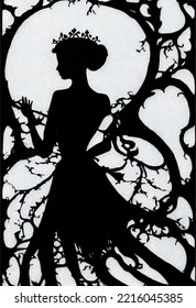 A Lonely Princess Around Thorns, Abstract Depression Illustration 2