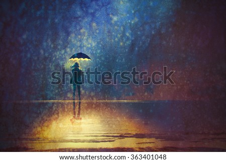 Similar – Image, Stock Photo Rain at night under an awning with lights