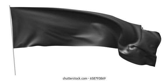 Long Black Flag Waving Flying Wind Stock Illustration 708417424 ...