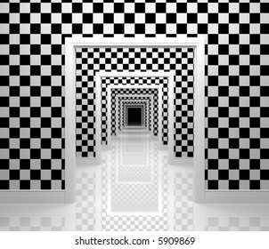 Long corridor. Checker edition.