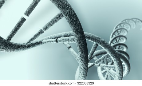 Long DNA Strand. 3D Rendering