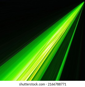 Long Exposure Green Light Trail Image.