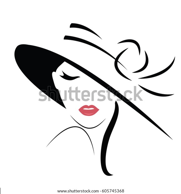長髪の美しい女性の帽子 のイラスト素材