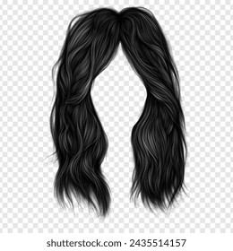 long layered haircut bangs png free hand painted illustration - Powered by Shutterstock