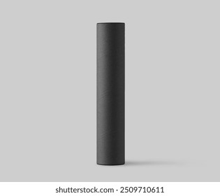 long paper tube image on a white background, mockup, 3d illustration, 3d rendering
