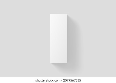 Long Rectangle Box White Blank 3D Rendering Mockup