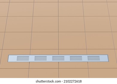 Long Rectangular Shower Drain Stainless Grid Stock Illustration 2102272618