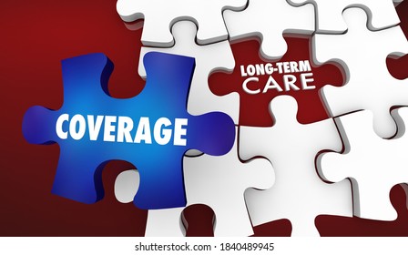 Long Term Care Health Senior Insurance Coverage Policy Plan 3d Illustration