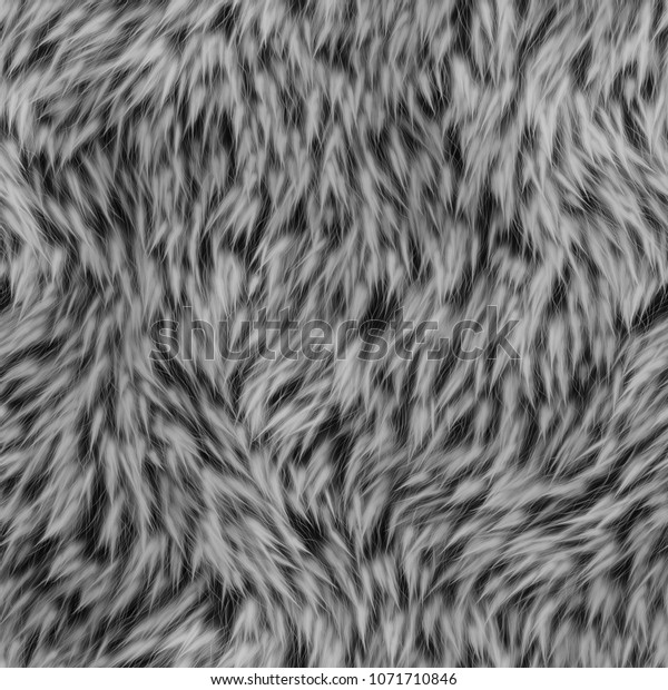 長く太い灰色の毛皮 シームレスな背景またはテクスチャー のイラスト素材