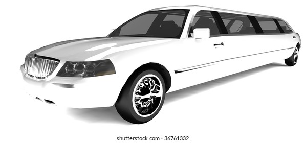 Long White Limousine