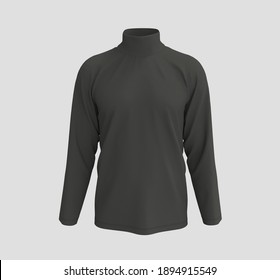 Longsleeves Turtleneck Shirt, 3d Rendering, 3d Illustration