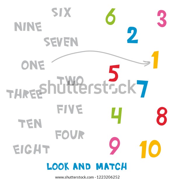 look match numbers 1 10 kids stock vector royalty free 474634567 shutterstock