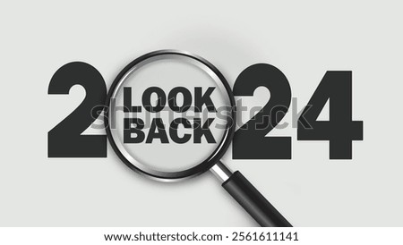 Looking back at the year 2024 concept. Best of the year, highlights, review, performance, evaluation of 2024. Office desk background.