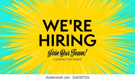 Looking For Talent And Human Resources Searching Banner. Talented Job Sicker Candidate Employee Acquisition. We Are Hiring Announcement, Join To Our Team Invitation Illustration