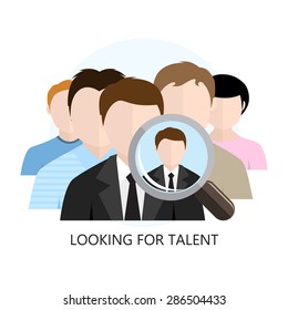 Looking for Talent Icon Flat Design Isolated on White