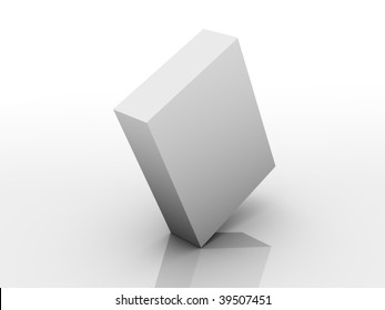 Lopsided box with reflection. 3d template