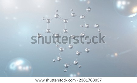 lorazepam molecular structure, 3d model molecule, benzodiazepines, structural chemical formula view from a microscope