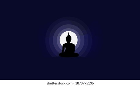 Lord Buddha Moonlight Stock Illustration 1878795136 | Shutterstock