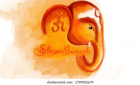 Lord Ganapati For Ganesh Chaturthi In Painting Style