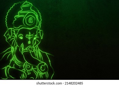 Lord Ganesa Green Neon Sign