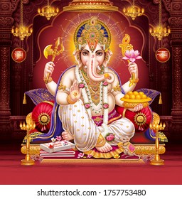 Lord Ganesha with colorful background wallpaper , God Ganesha poster design for wallpaper