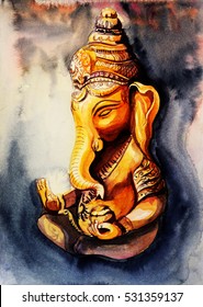 Lord Ganesha. Meditation concept.