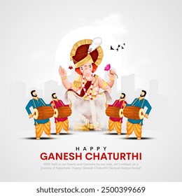 Lord Ganesha on Ganesh Chaturthi background. Creative illustration design background - Powered by Shutterstock