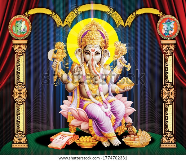 Fotooboi Lord Ganesha Oboi Fon Renderinga 3d Illyustracii 69220 Zakazposterov Ru