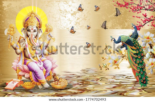 Fotooboi Lord Ganesha Oboi Fon Renderinga 3d Illyustracii 69220 Zakazposterov Ru